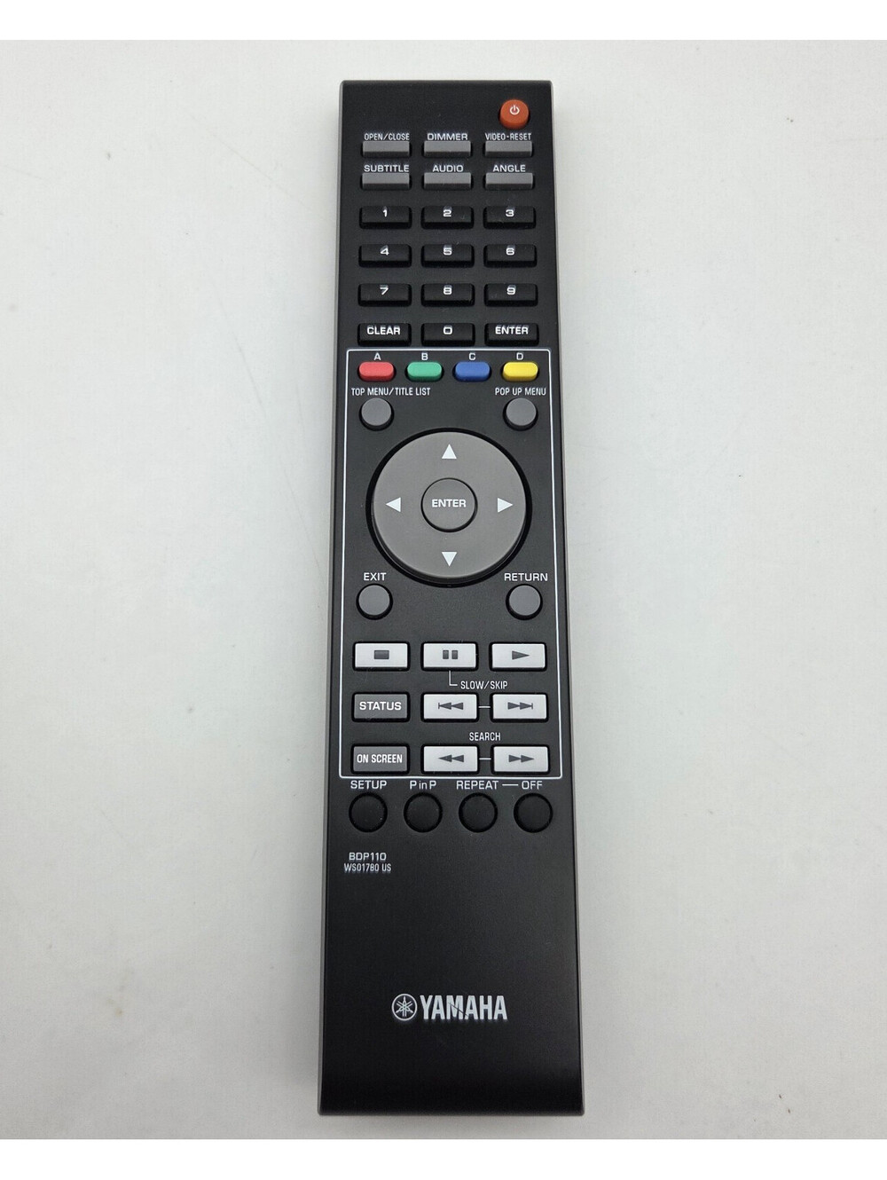 Genuine Yamaha BDP110 WS01780 Remote Control for BD-S1900 BD-S1065 BD-S1900BL